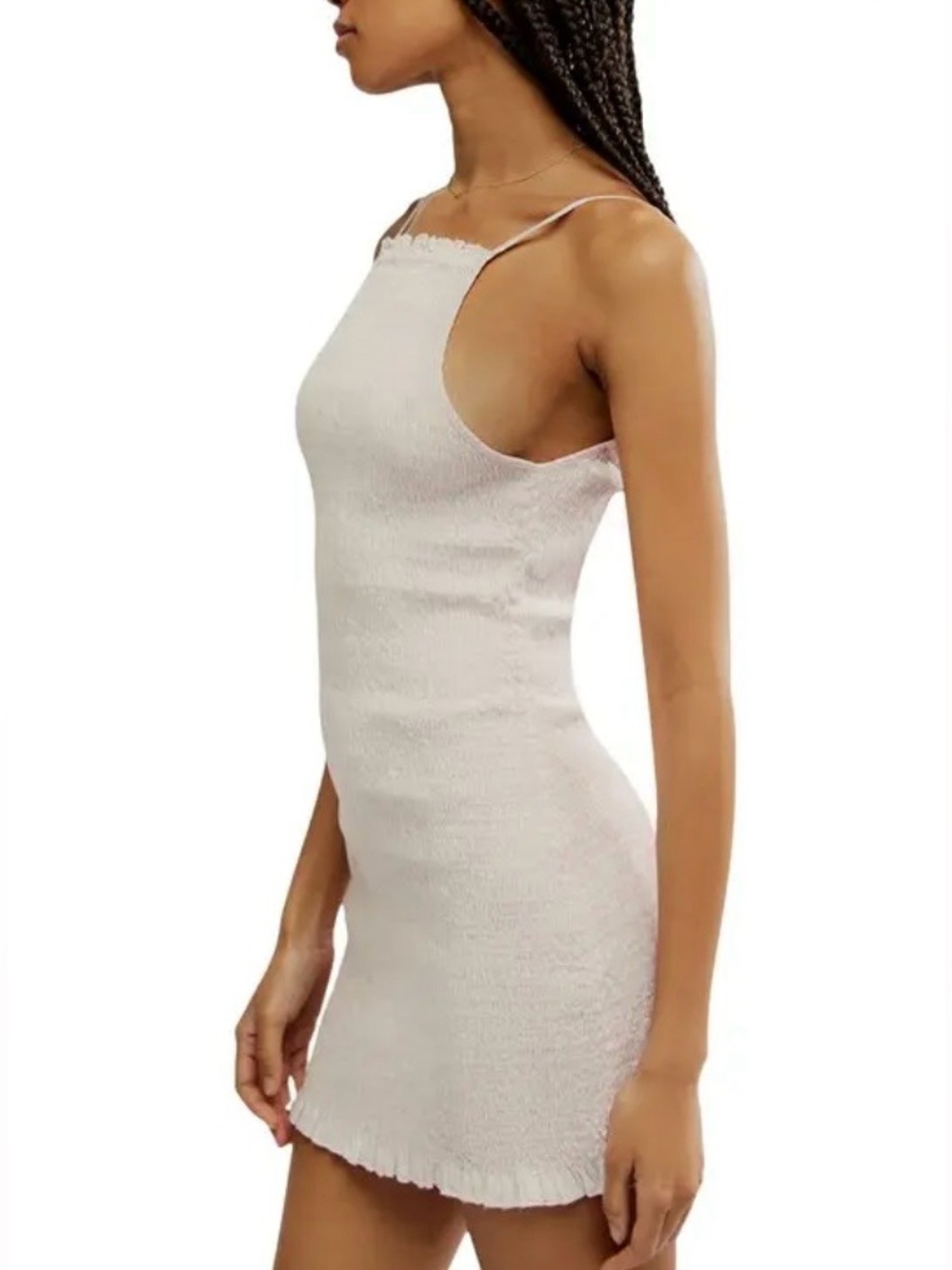 Free People Iyla smocked mini dress in pink chalk only size X large